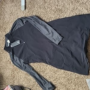 adidas Black Dress with Gray Striped Sleeves